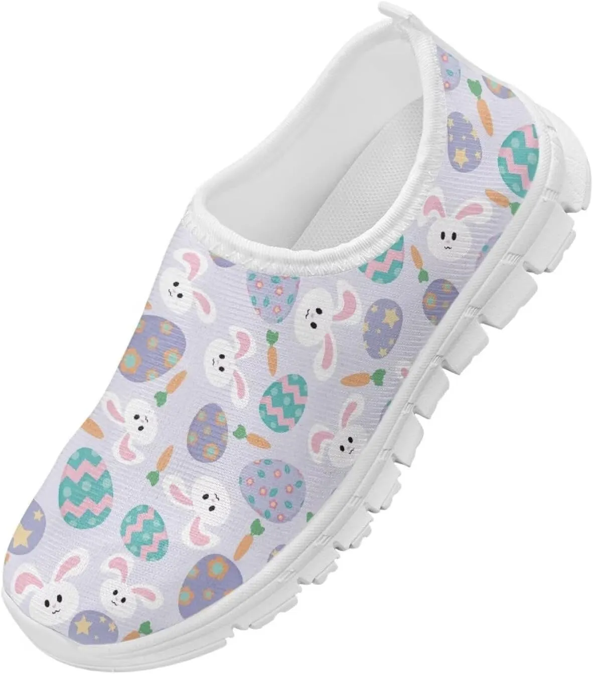 Kids Easter Shoes Funny Print Girls School Slip On Shoes for Holiday Present