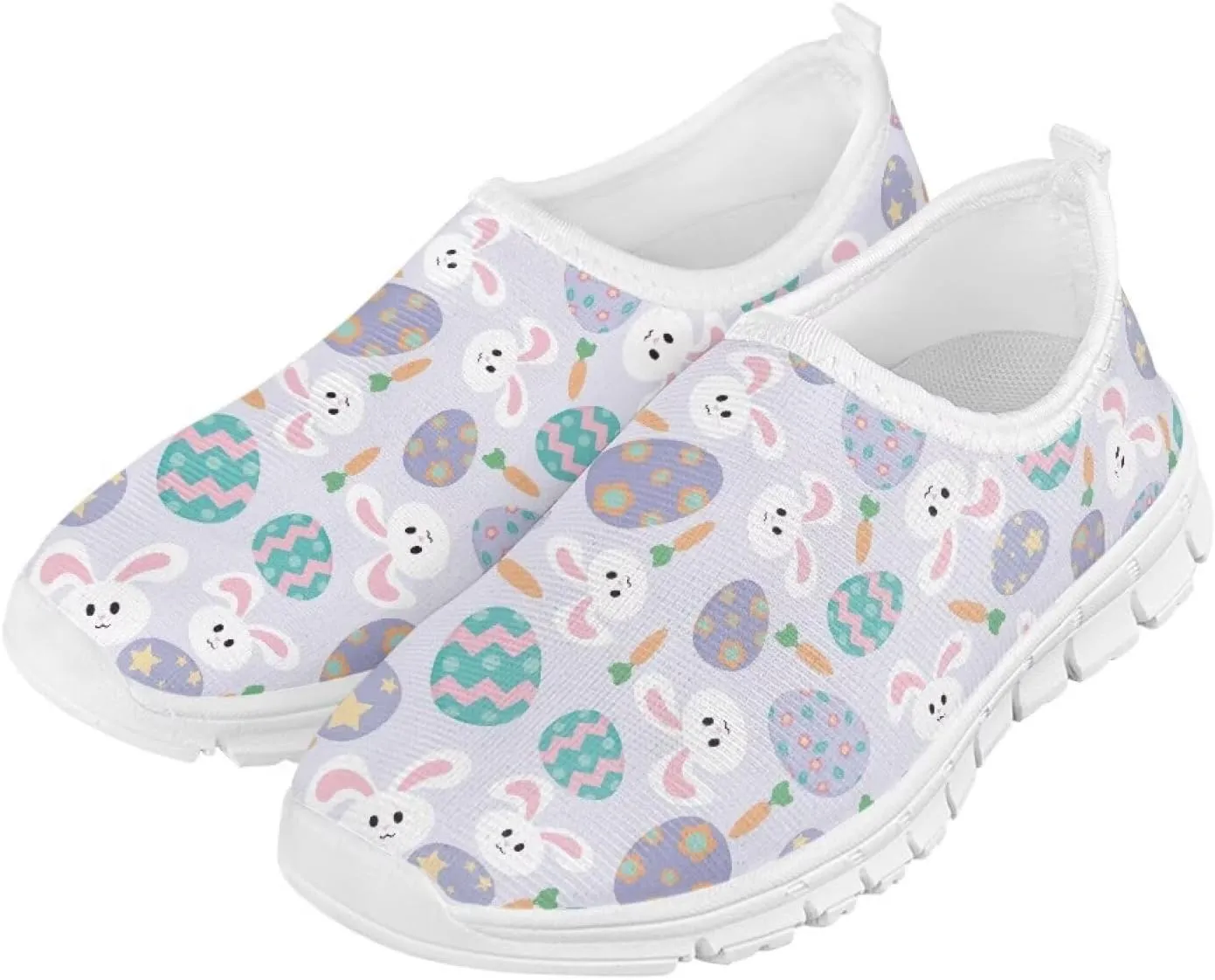Kids Easter Shoes Funny Print Girls School Slip On Shoes for Holiday Present