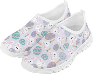 Kids Easter Shoes Funny Print Girls School Slip On Shoes for Holiday Present