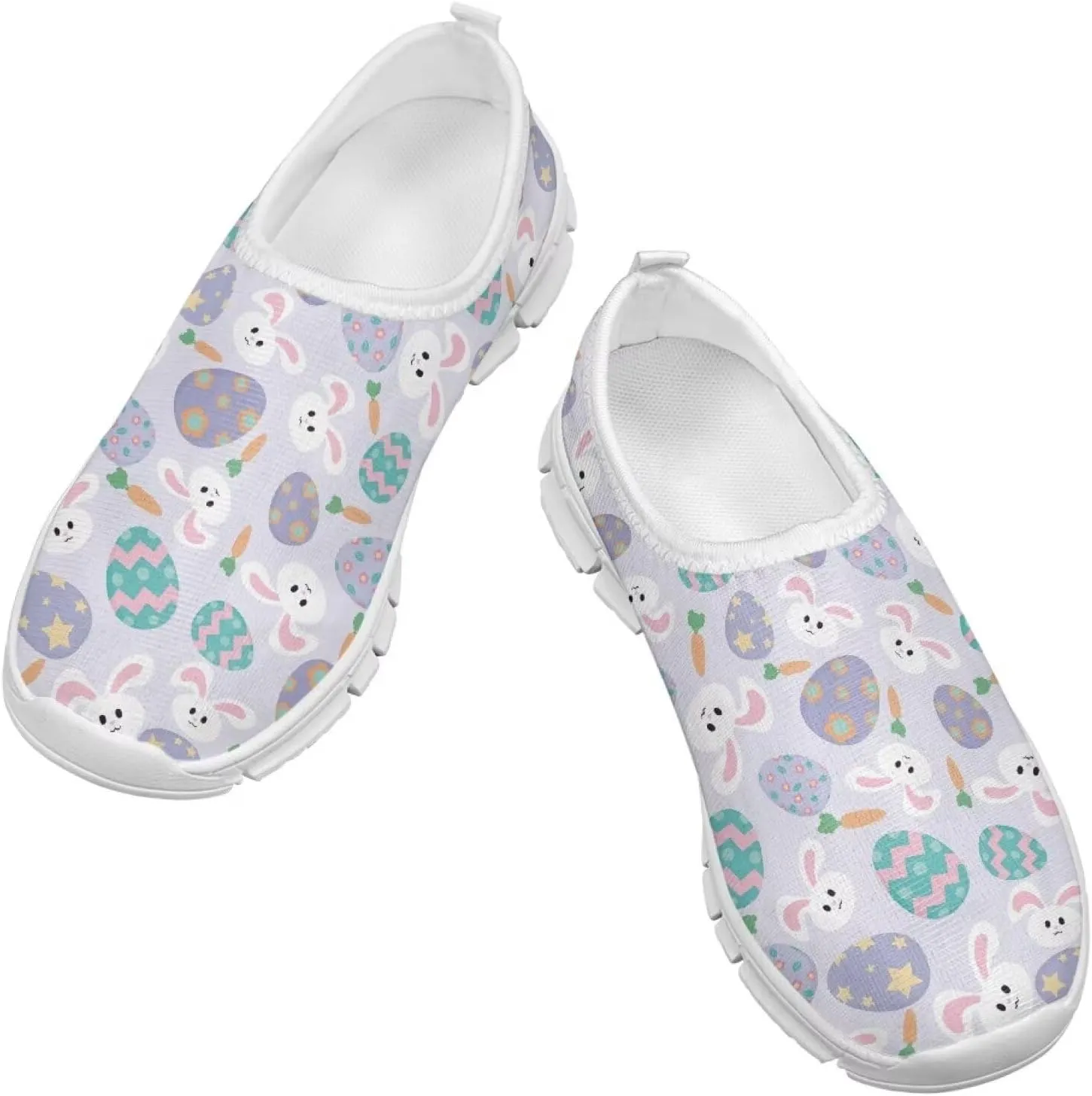 Kids Easter Shoes Funny Print Girls School Slip On Shoes for Holiday Present