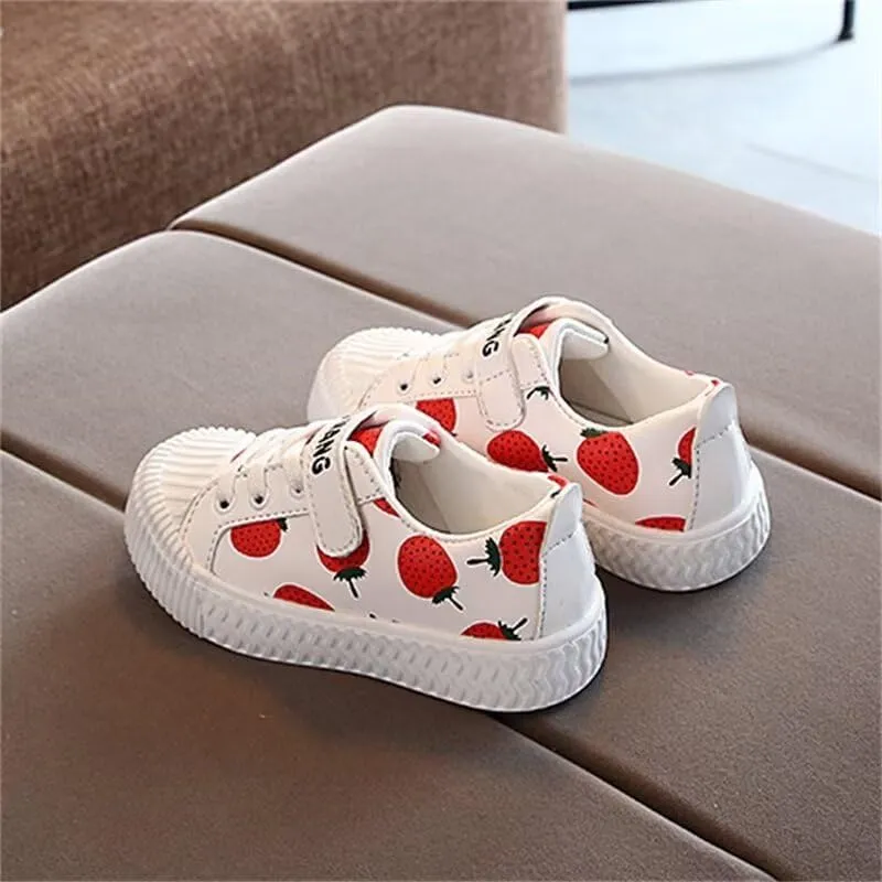 Kids Girl Lovely Fruit Casual Sneakers for Outdoor School Running Walking
