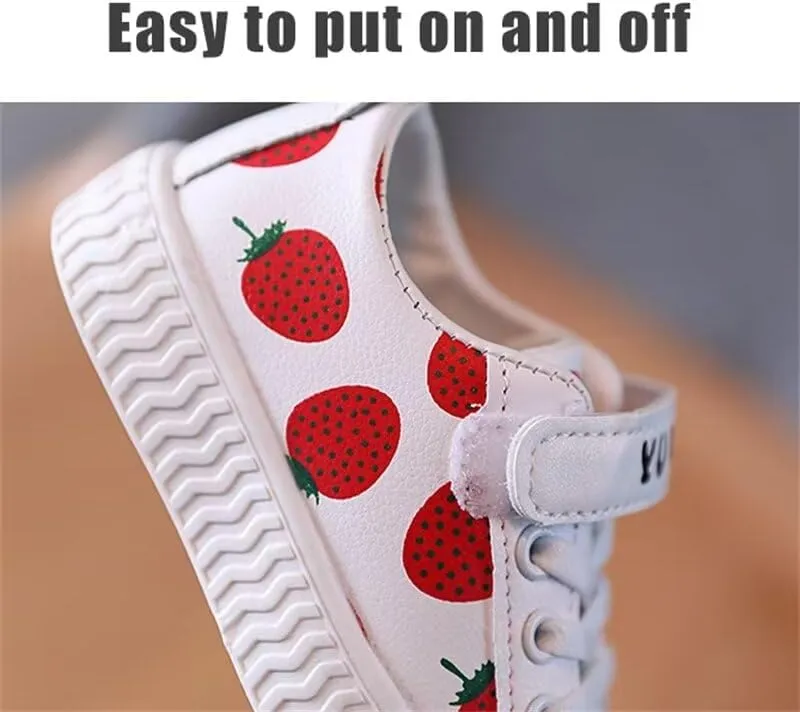 Kids Girl Lovely Fruit Casual Sneakers for Outdoor School Running Walking