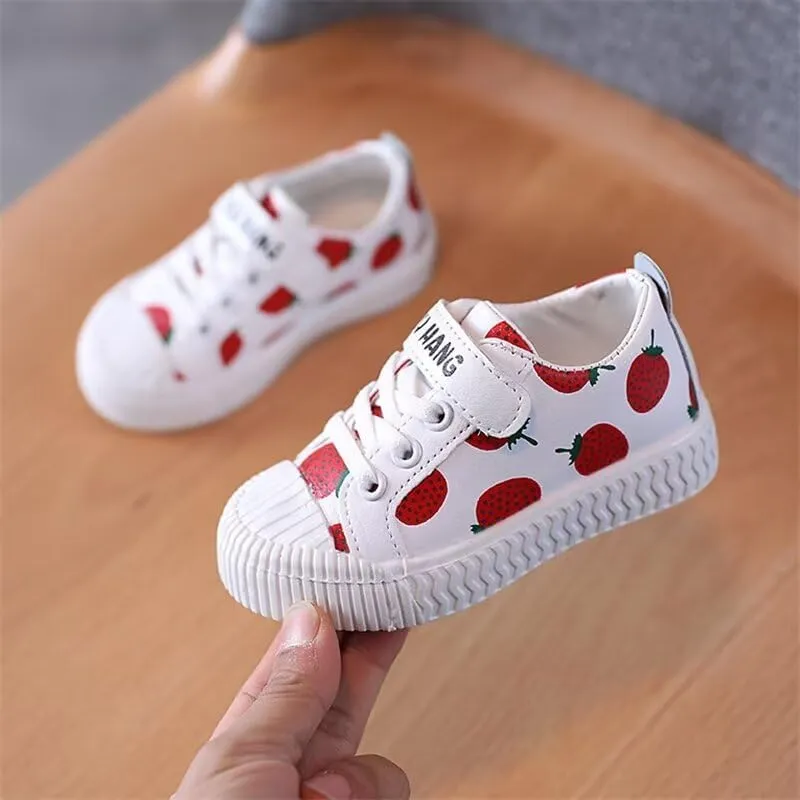 Kids Girl Lovely Fruit Casual Sneakers for Outdoor School Running Walking