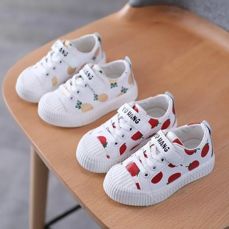 Kids Girl Lovely Fruit Casual Sneakers for Outdoor School Running Walking