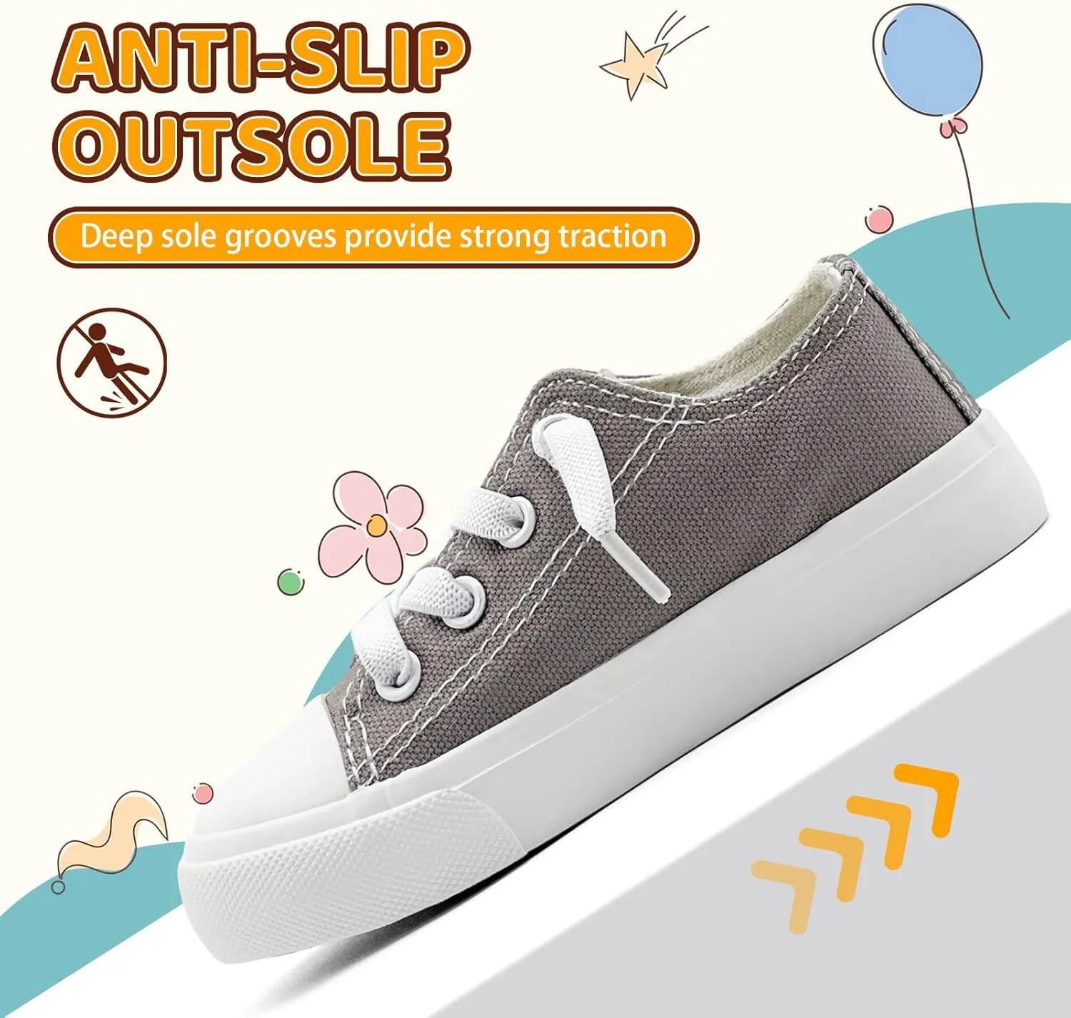 Kids Girls Boys Canvas Sneakers Slip on Walking Shoes Lightweight Tennis Running School Casual Classic Sneakers Little Big Kids