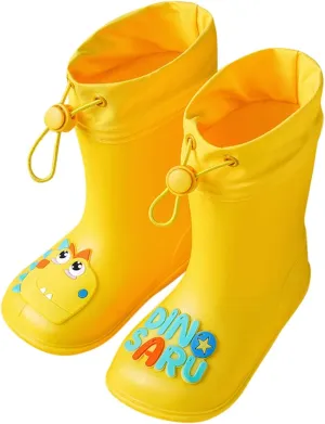 Kids Rain Boots for Boys Girls Waterproof Cute Dinosaur Rain Shoes Toddler Non Slip Easy-On Rubber Toddler Apparel