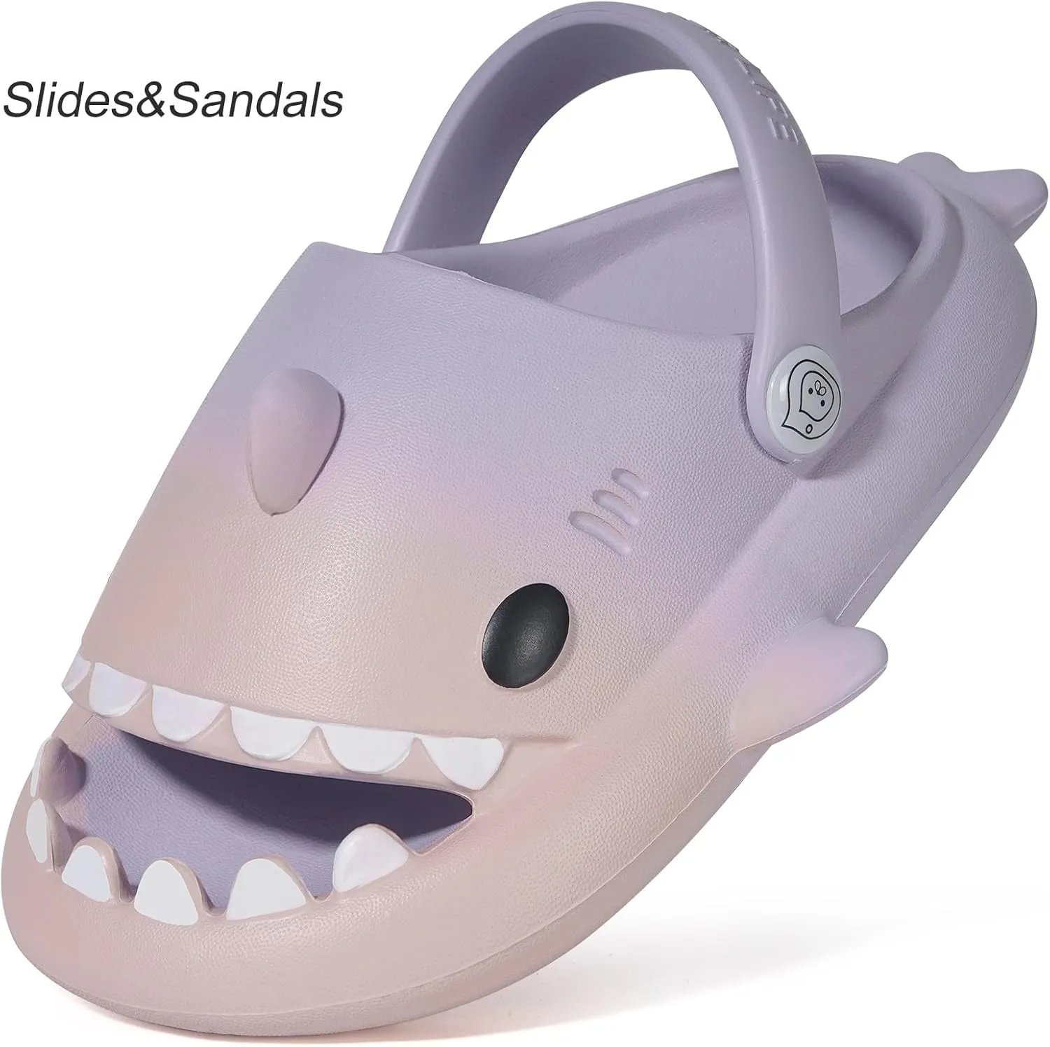 Kids Shark Slides Boys Girls Toddlers Cloud Shower Slippers Cute Cartoon Open Toe Sandals Cushioned Thick Sole Beach Pool Shoes