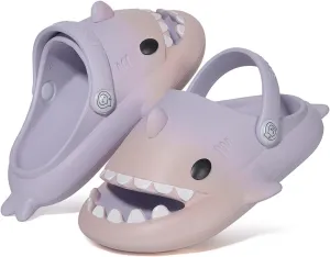 Kids Shark Slides Boys Girls Toddlers Cloud Shower Slippers Cute Cartoon Open Toe Sandals Cushioned Thick Sole Beach Pool Shoes