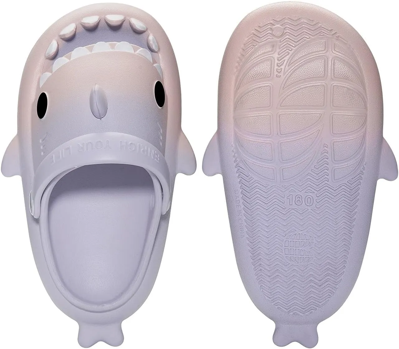 Kids Shark Slides Boys Girls Toddlers Cloud Shower Slippers Cute Cartoon Open Toe Sandals Cushioned Thick Sole Beach Pool Shoes
