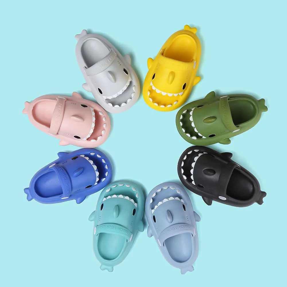 Kids Shark Slides, Shark Slippers for Kids Boys Girls, Cloud Pillow Slides with Thick Sole, Soft, Non-slip
