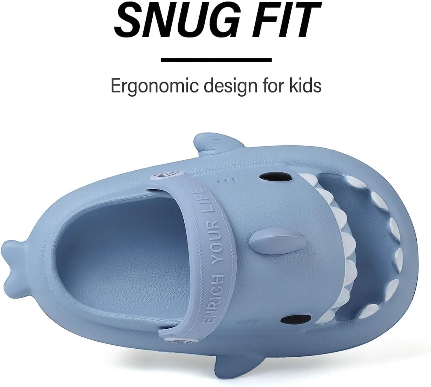 Kids Shark Slides, Shark Slippers for Kids Boys Girls, Cloud Pillow Slides with Thick Sole, Soft, Non-slip