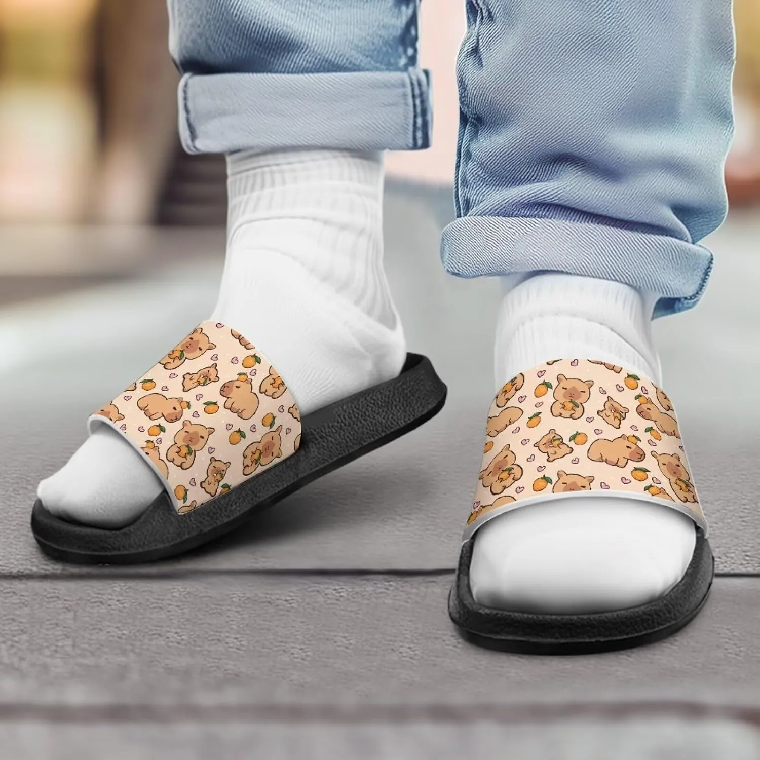 Kids Slides Slipper Anti Slip Open Toe Summer Beach Sandals for Boys Girls Soft and Comfy