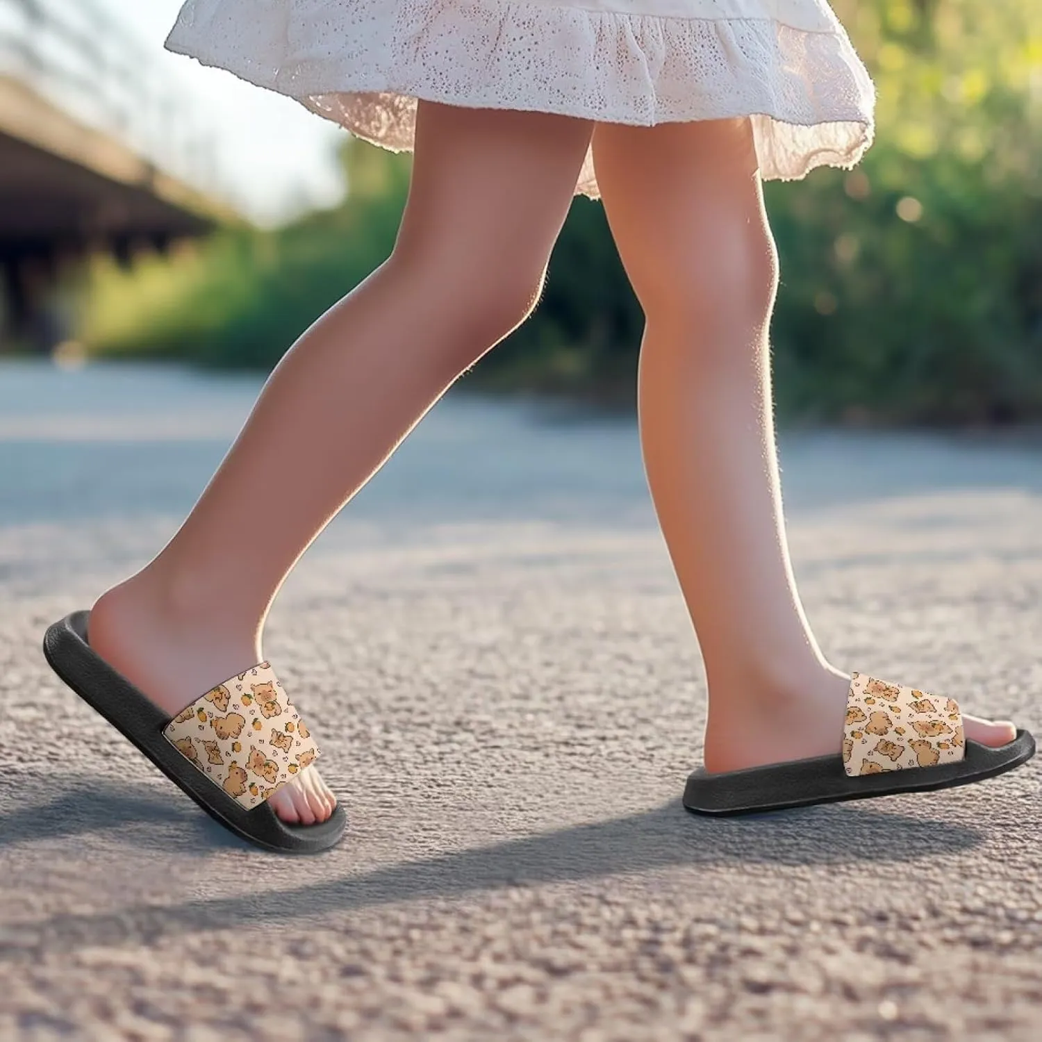 Kids Slides Slipper Anti Slip Open Toe Summer Beach Sandals for Boys Girls Soft and Comfy