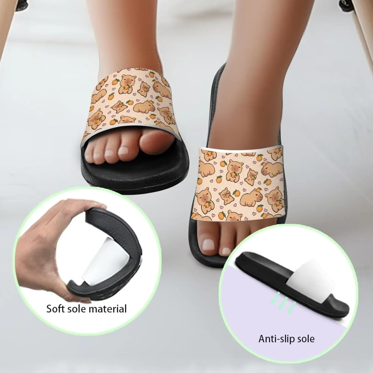 Kids Slides Slipper Anti Slip Open Toe Summer Beach Sandals for Boys Girls Soft and Comfy