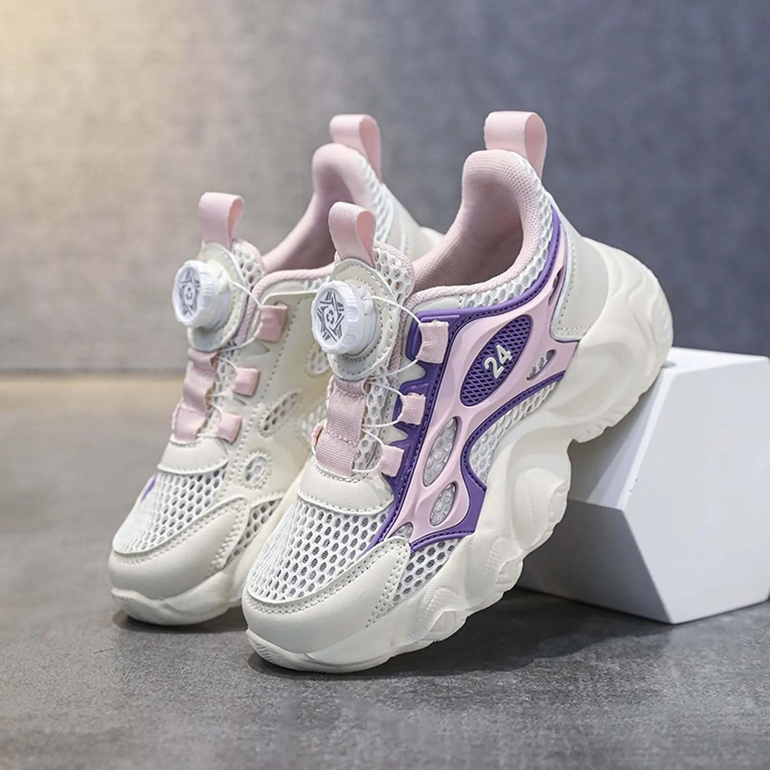 Kids Sneakers Boys Shoes Girls Shoes Arch Support High Elasticity Running Shoes Shock Absorption Wear-Resistant Tennis Shoes Casual Walking Shoes Sport Athletic 12.5~6.5 Sizes