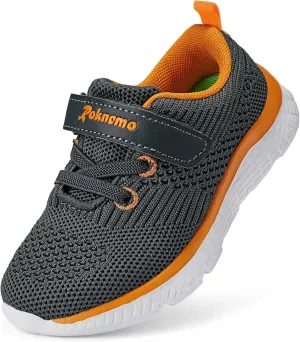 Kids Sneakers for Boys Girls Athletic Running Walking Shoes Lightweight Sports Tennis Shoes Adjustable Strap Sneaker for Little Kid Big Kid Gym School