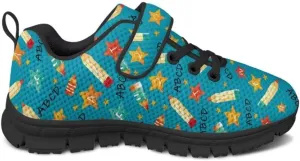 Kids Sneakers Non Slip Sports Shoes for Girls Strap Hook and Loop School Walking Sneakers