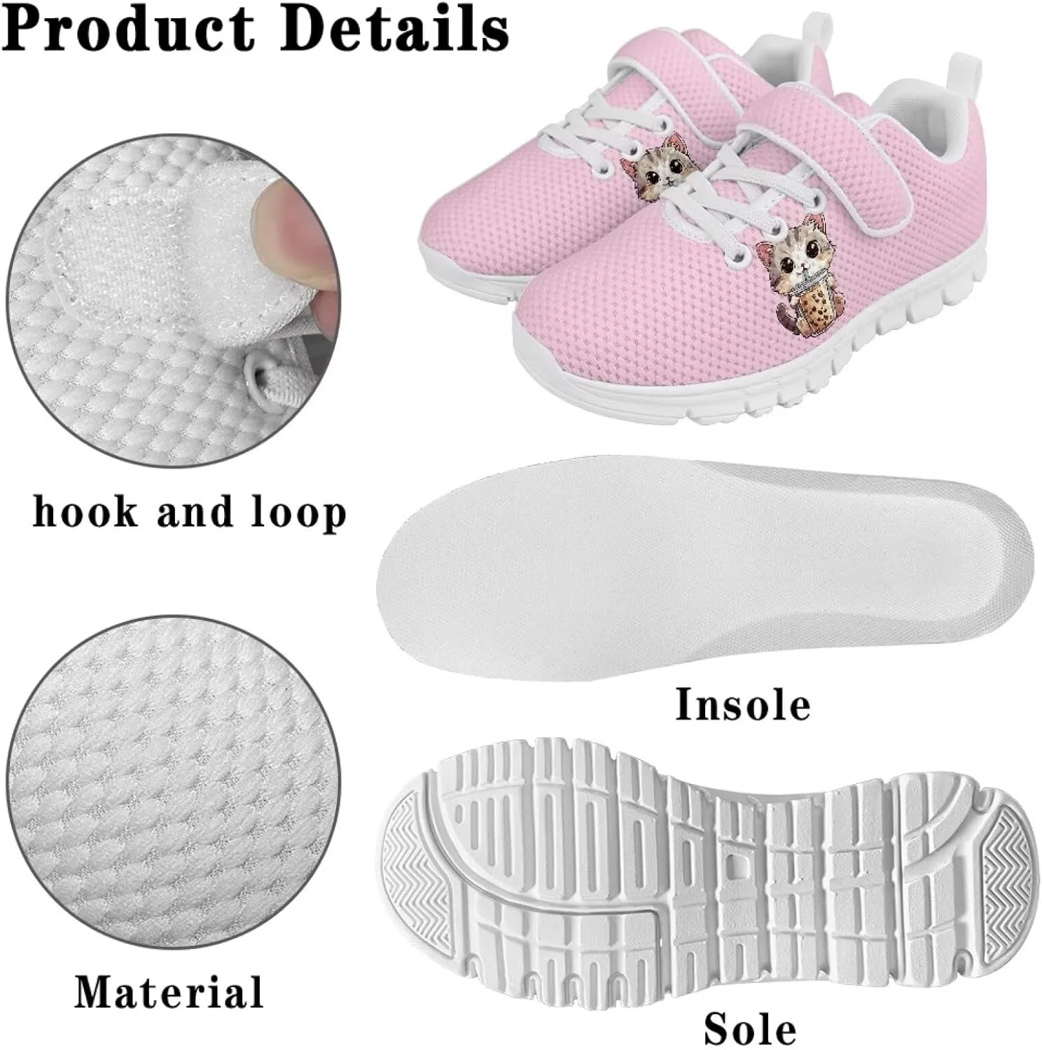 Kids Tennis Shoes Little Girls Sneakers School Shoes Cute Walking Shoes