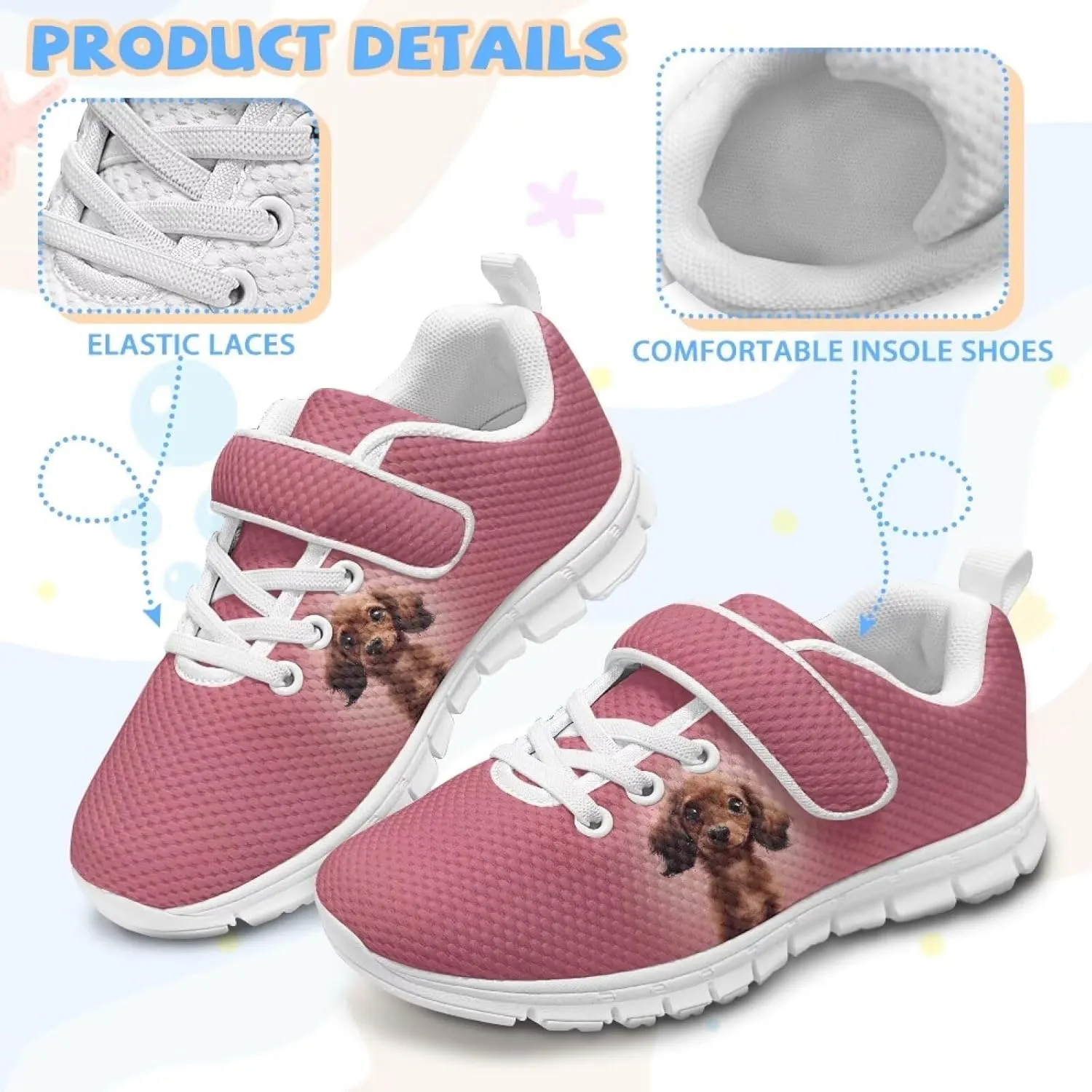 Kids Tennis Shoes Little Girls Sneakers School Shoes Cute Walking Shoes