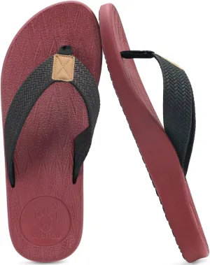 KuaiLu Mens Flip Flops Arch Support Comfortable Summer Beach Thong Sandals Yoga Foam Cushion Slip on Slippers