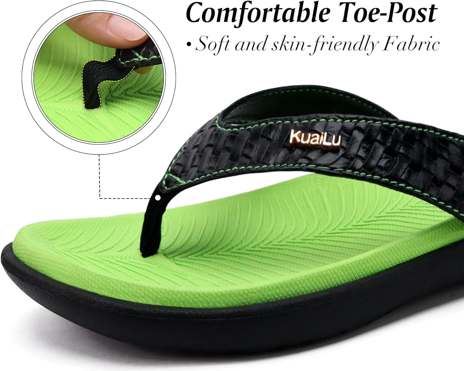 KuaiLu Womens Flip Flops Ladies Yoga Mat Comfortable Walking Thong Sandals With Plantar Fasciitis Arch Support Slip On Indoor Outdoor For Summer