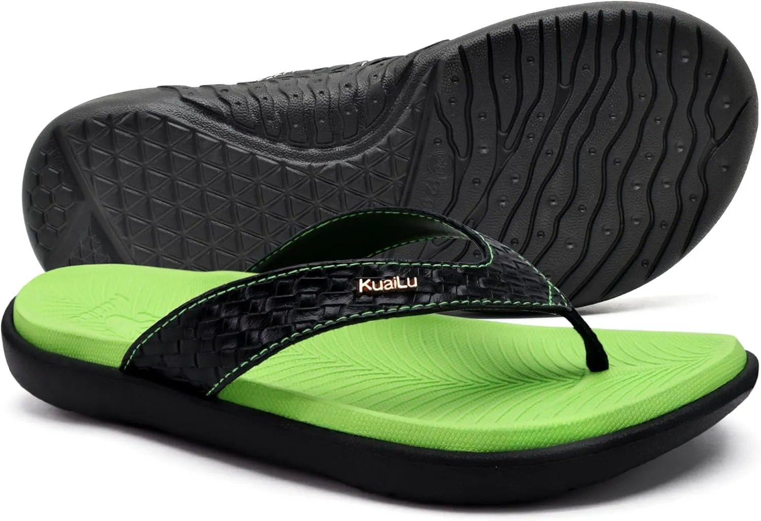 KuaiLu Womens Flip Flops Ladies Yoga Mat Comfortable Walking Thong Sandals With Plantar Fasciitis Arch Support Slip On Indoor Outdoor For Summer