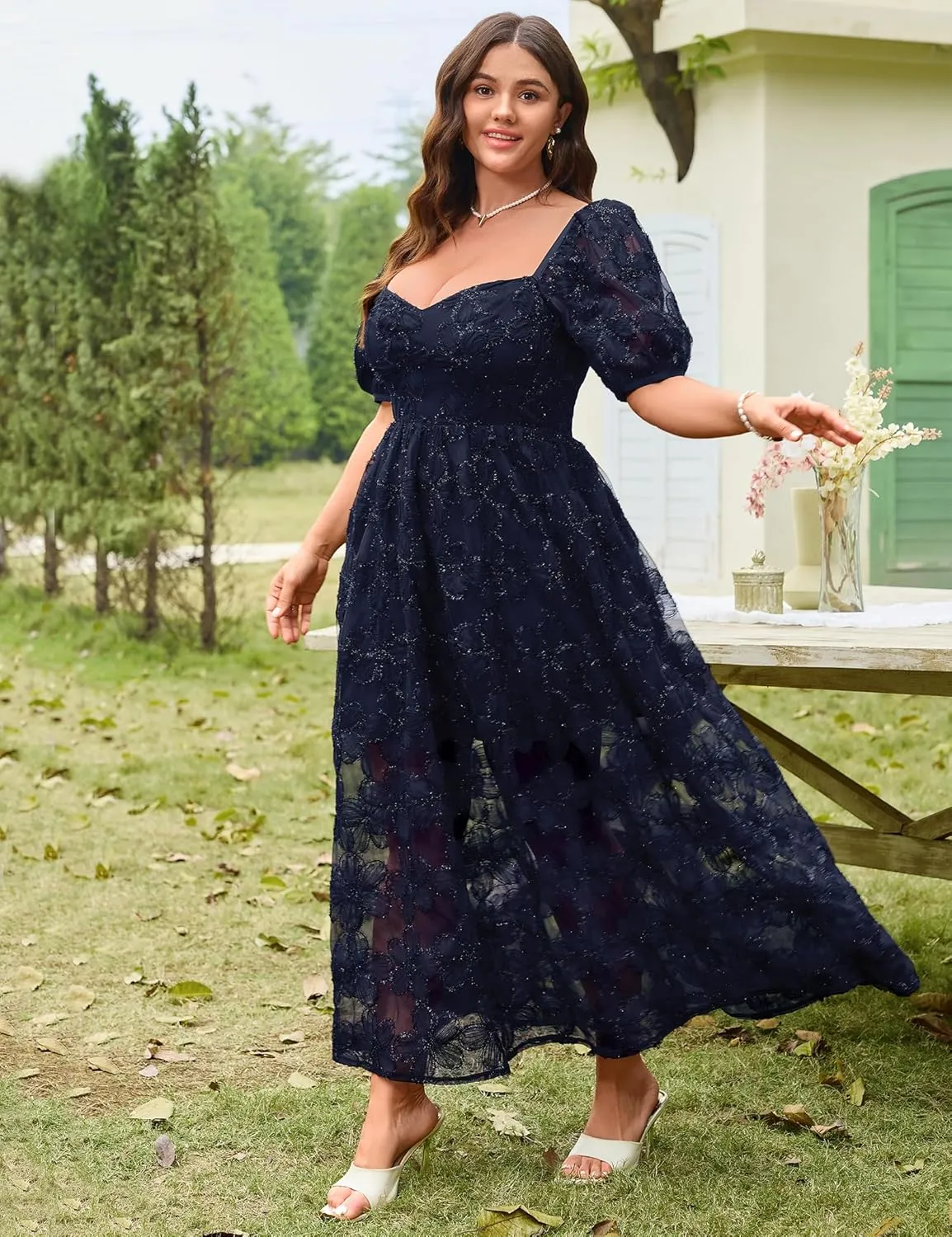 Lace Dresses for Women Wedding Guest Cocktail Semi Formal Party Evening Floral Dresses
