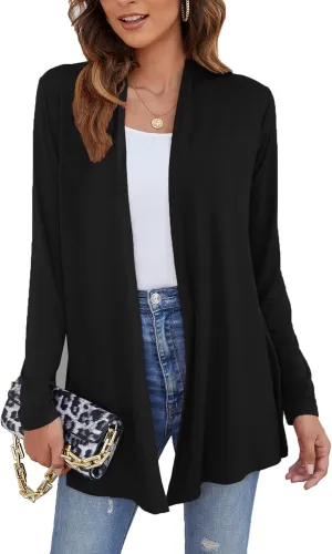 Ladlop Women's Lightweight Open Front Cardigans Long Sleeve Casual Soft Drape Fall Cardigan