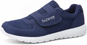 LEADER SHOW Men's Casual Comfort Walking Shoes Ultralight Flats Non-Slip Hook & Loop Fashion Sneakers