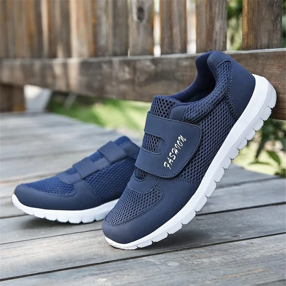 LEADER SHOW Men's Casual Comfort Walking Shoes Ultralight Flats Non-Slip Hook & Loop Fashion Sneakers