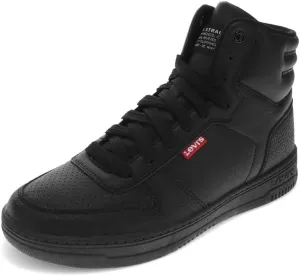Levi's Kids Drive Hi Synthetic Leather Casual Hightop Sneaker Shoe, Black Mono, 4 M