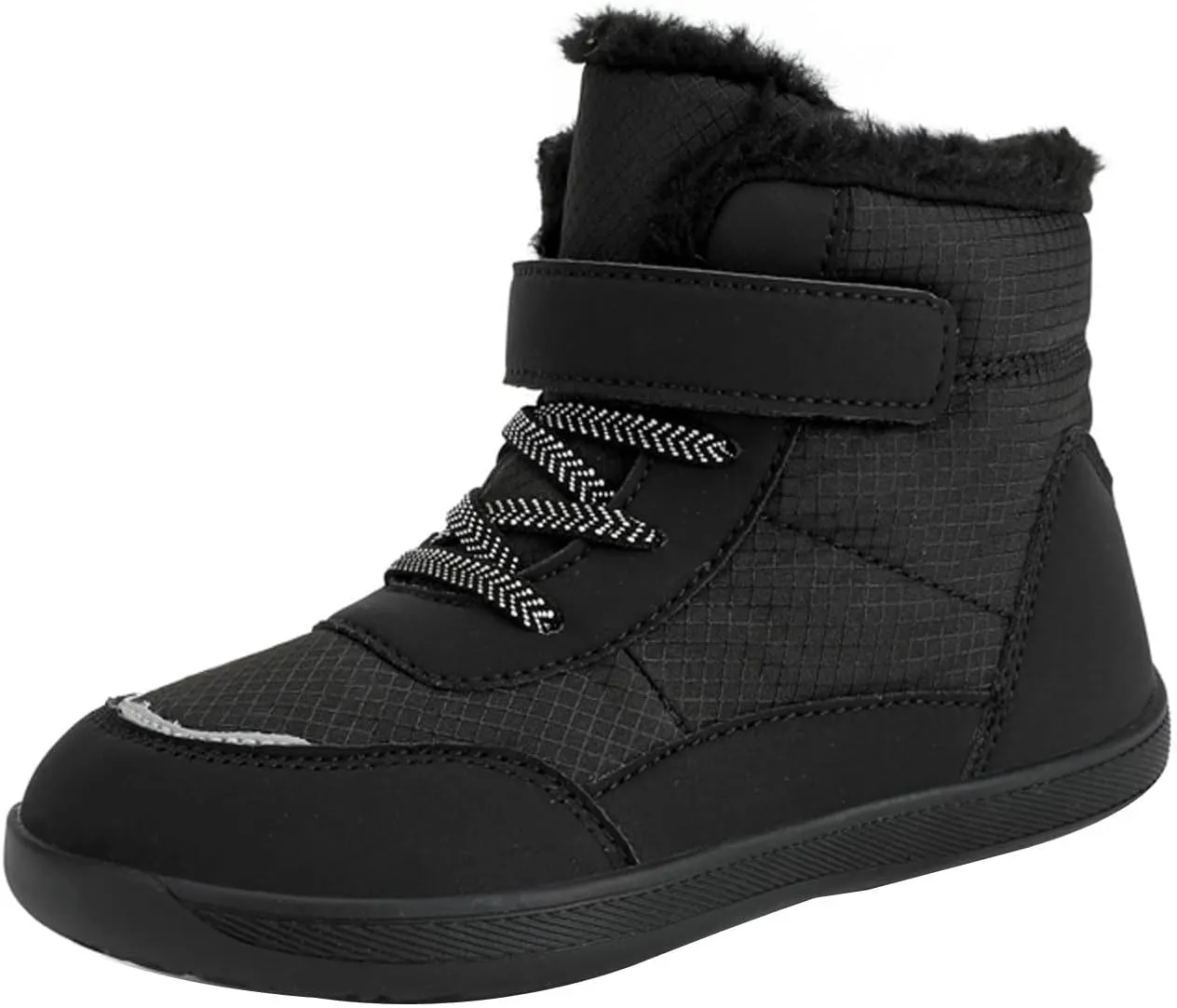 Little Kid Lined Plush Sport Shoes Boys Girls Wide Winter High Top Sneakers Faux F𝐮r Ankle Boots Warm Walking Shoes