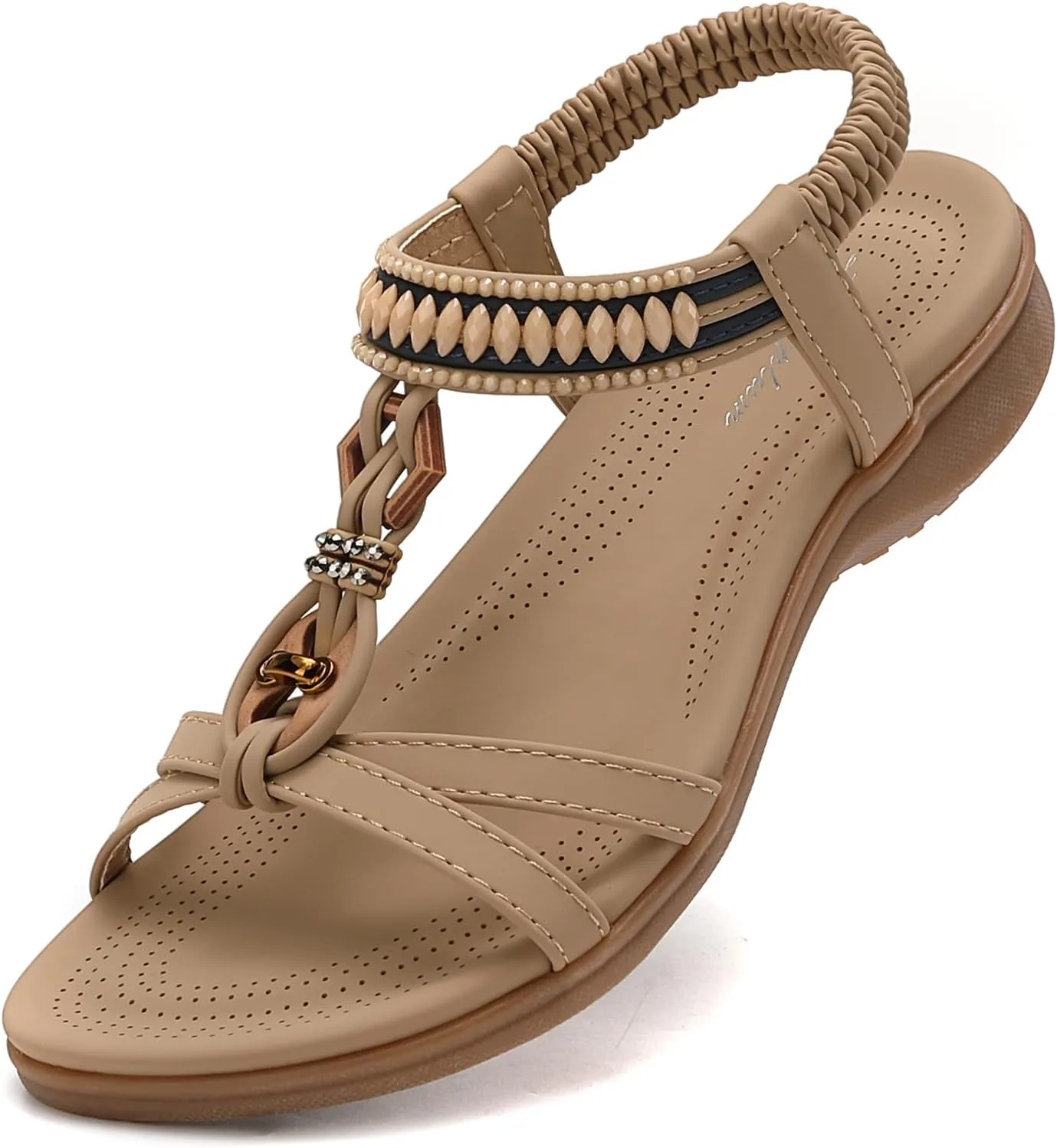 Littleplum Womens Sandals Comfort Arch Support Sandals Summer Walking Shoes Casual Ankle Elastic Flip Flops Shoes