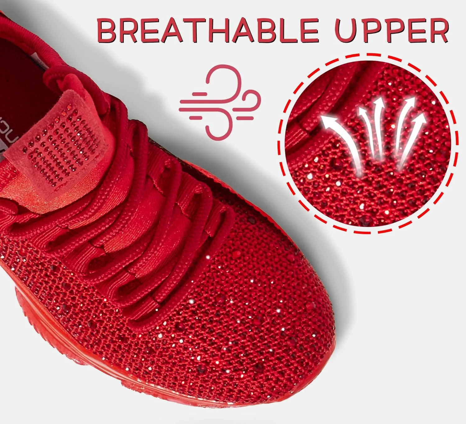 LUCKY STEP Girls Rhinestone Slip On Sneakers Kids Sparkly Lightweight Tennis School Knit Jelly Sole Glitter Walking Shoes Toddler
