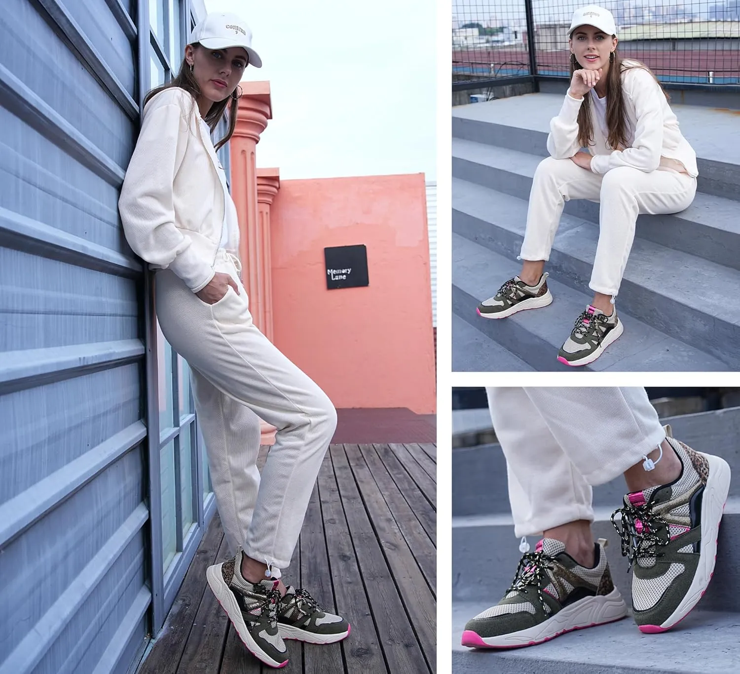 LUCKY STEP Women‘s Fashion Cusual Sneakers Platform Classic Leopard Walking Tennis Travel Shoes Chunky Colorful Lifestyle Sneakers