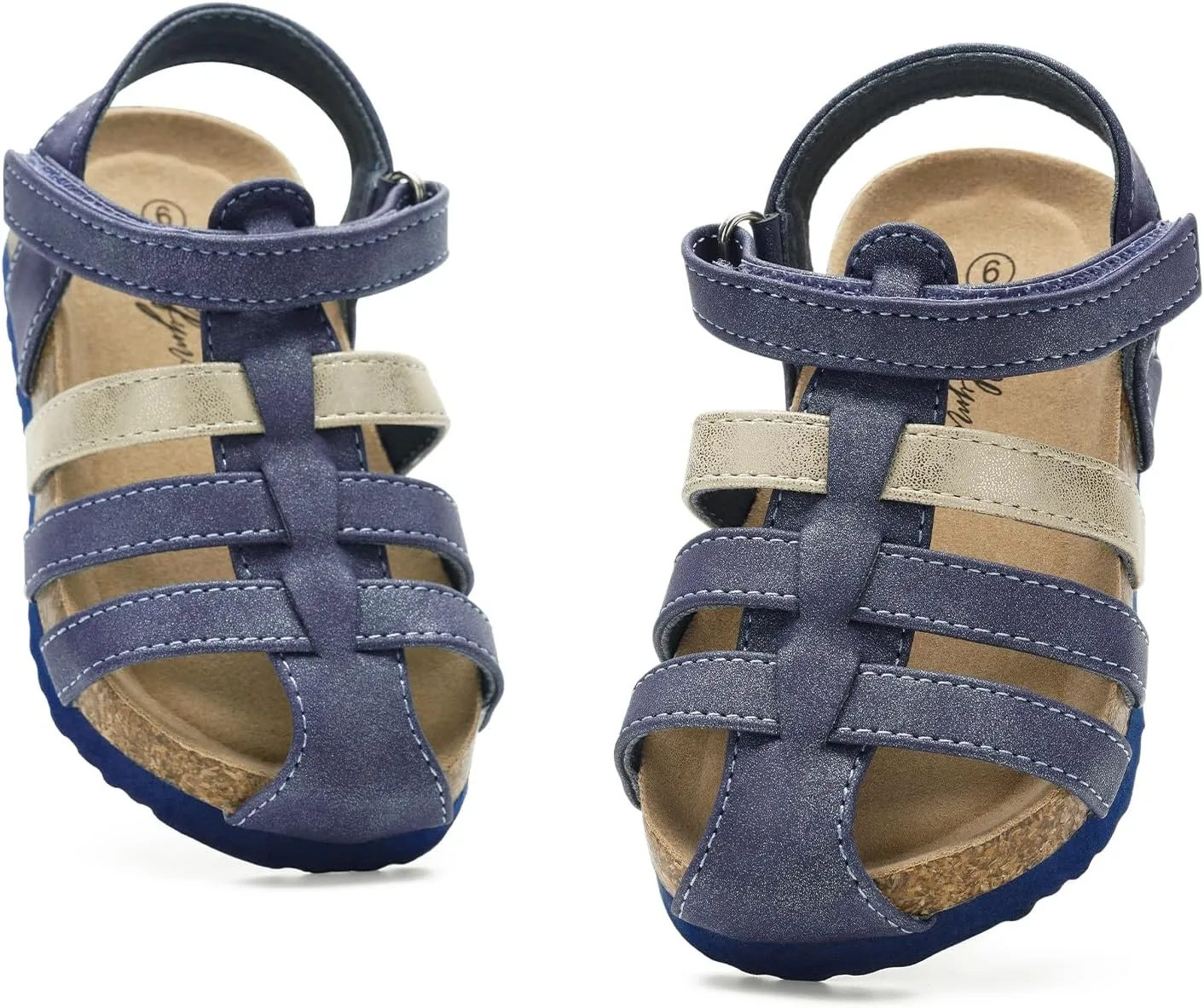 Luffymomo Girls Summer Sandals,Closed Toe Slides Outdoor/Indoor Shoes for Toddler/Little Kid