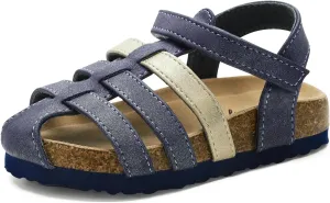 Luffymomo Girls Summer Sandals,Closed Toe Slides Outdoor/Indoor Shoes for Toddler/Little Kid