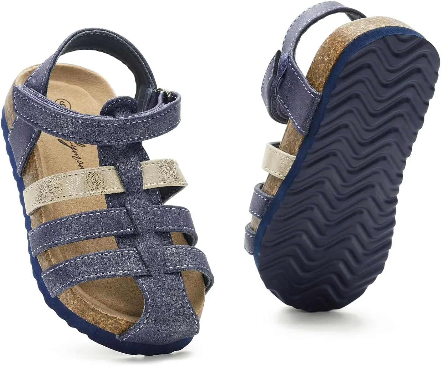 Luffymomo Girls Summer Sandals,Closed Toe Slides Outdoor/Indoor Shoes for Toddler/Little Kid