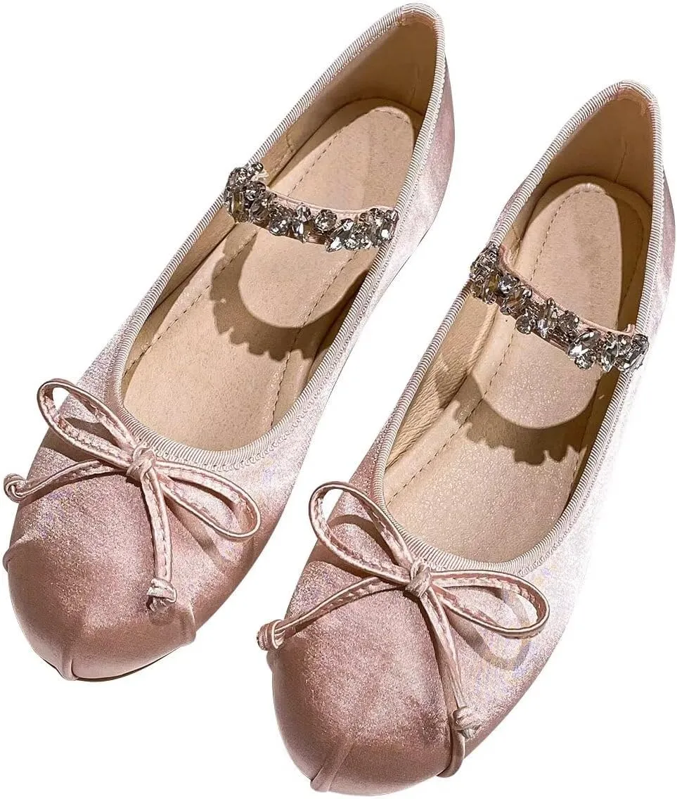 LUXINYU Flats for Women Dressy Square Toe Ankle Strap Mary Jane Shoes Casual Slip On Flats Comfortable Ballet Flats