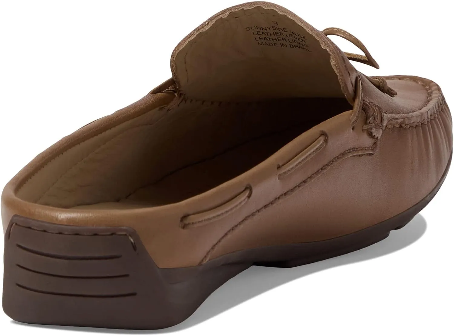 Marc Joseph New York Womens Casual Comfortable Genuine Leather Flat Mules Sandals Closed Toe Backless Lightweight Fashion Loafer with Tiebow Detail Slip-On Slides