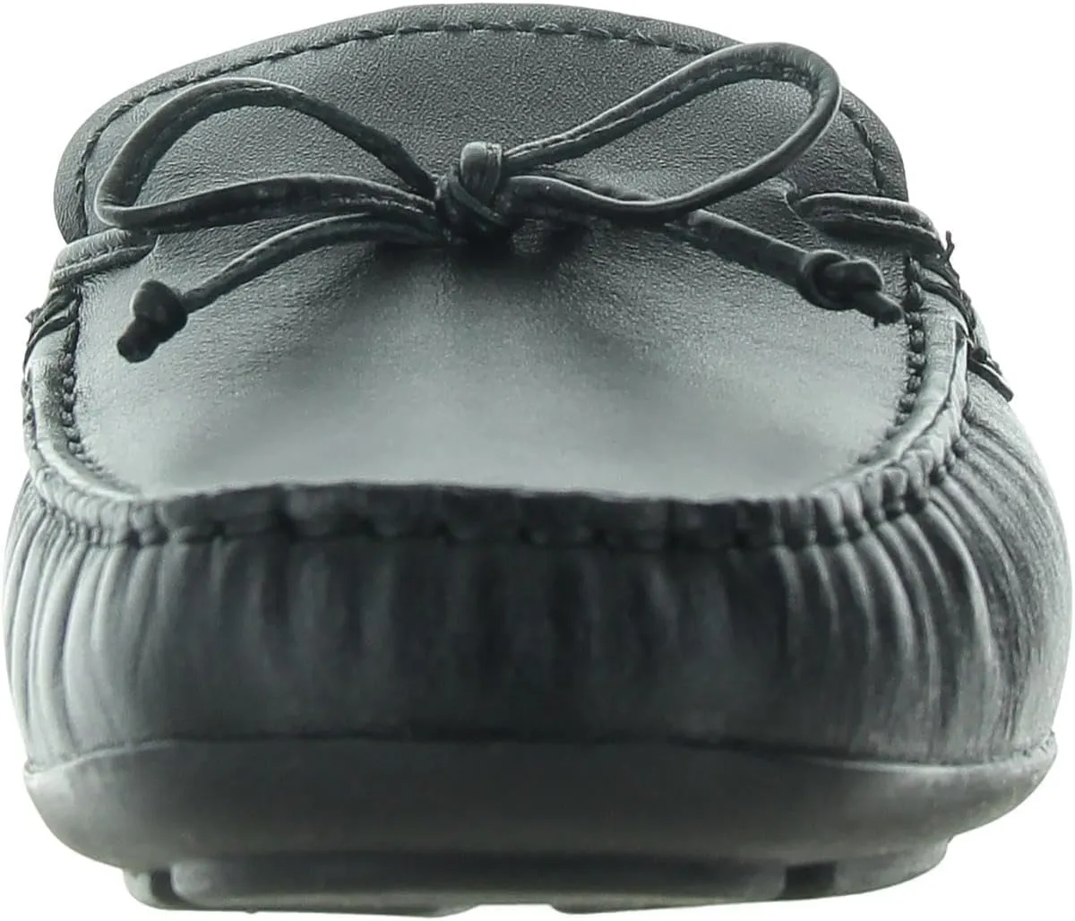 Marc Joseph New York Womens Casual Comfortable Genuine Leather Flat Mules Sandals Closed Toe Backless Lightweight Fashion Loafer with Tiebow Detail Slip-On Slides