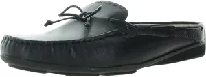 Marc Joseph New York Womens Casual Comfortable Genuine Leather Flat Mules Sandals Closed Toe Backless Lightweight Fashion Loafer with Tiebow Detail Slip-On Slides