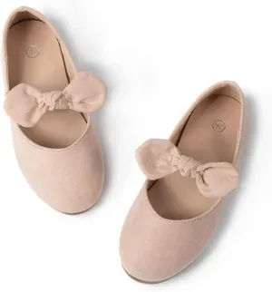Meckior Toddler Little Girl Mary Jane Dress Shoes Ballet Flats for Girl Party School Shoes Bowknot Princess Shoes