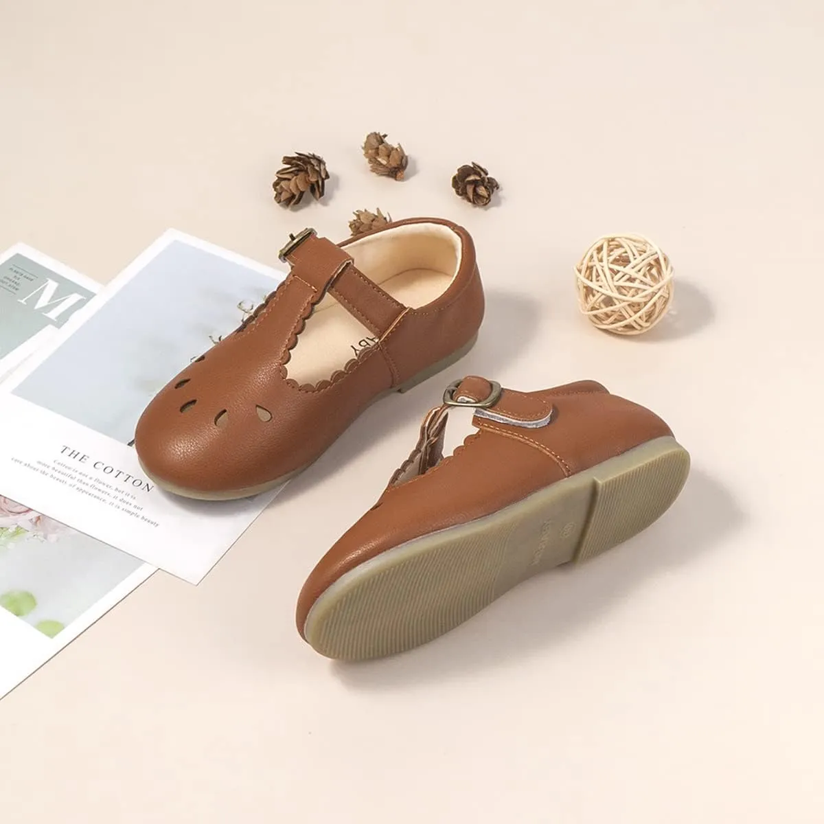 Meckior Toddler Little Girl Mary Jane Dress Shoes Ballet Flats for Girl Party School Shoes Bowknot Princess Shoes