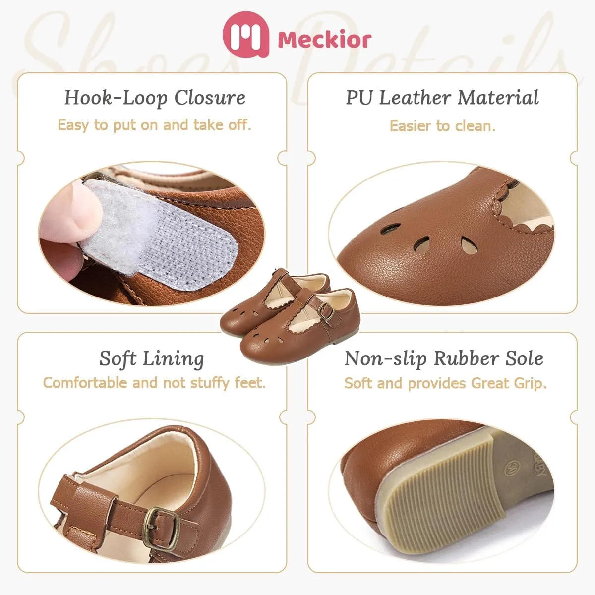 Meckior Toddler Little Girl Mary Jane Dress Shoes Ballet Flats for Girl Party School Shoes Bowknot Princess Shoes