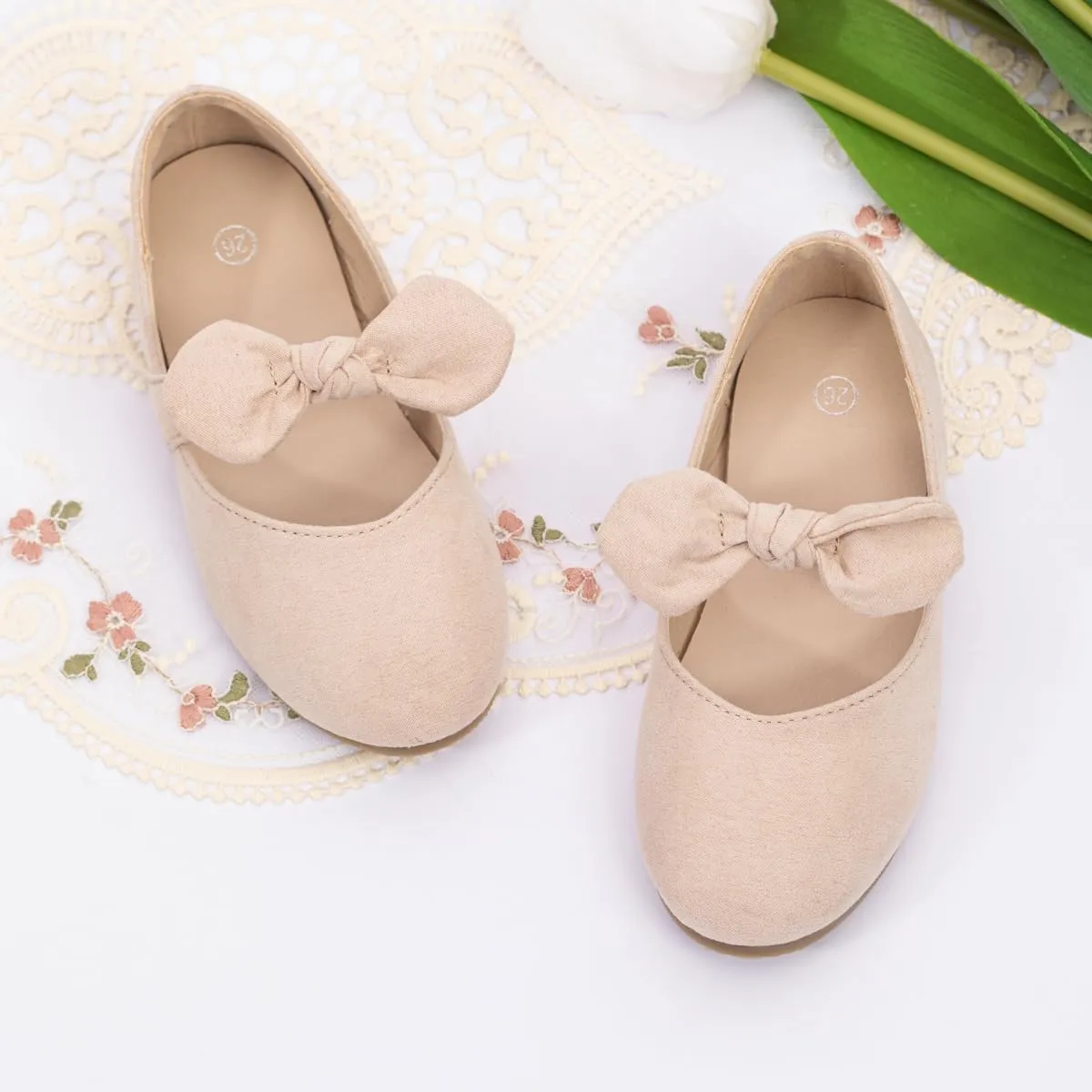 Meckior Toddler Little Girl Mary Jane Dress Shoes Ballet Flats for Girl Party School Shoes Bowknot Princess Shoes