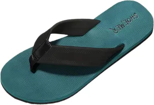 Men Fashion Flip Flops Fashion Flat Beach Sandals Soft Bottom Flat Slippers Flip Flop Socks Men Low Cut (Green, 10)