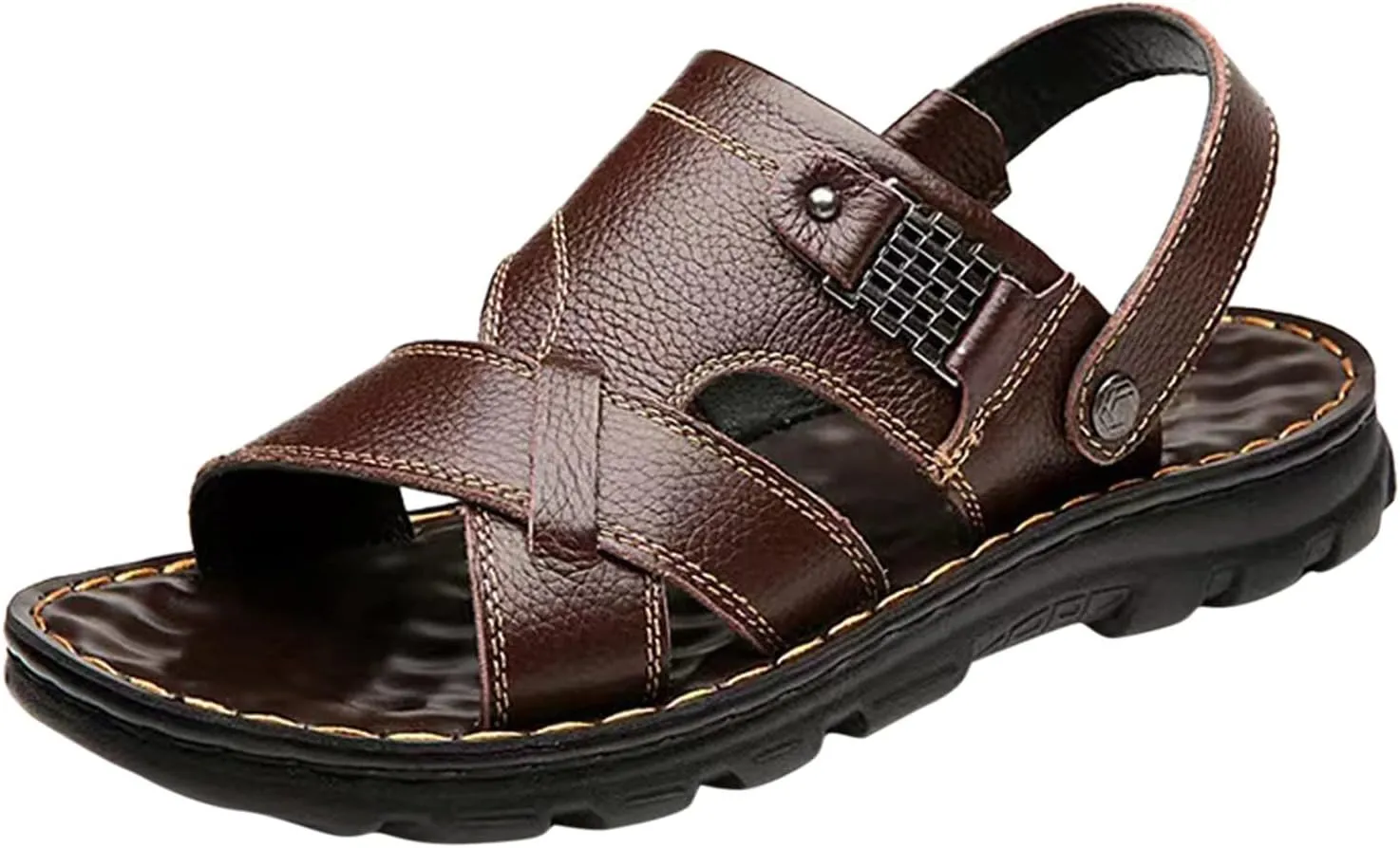 Men Sandals Athletic Summer Beach Slipper Slides Shoes Outdoor Hiking Thong Flip Flops Sandals Sandals Men and (Brown, 8)