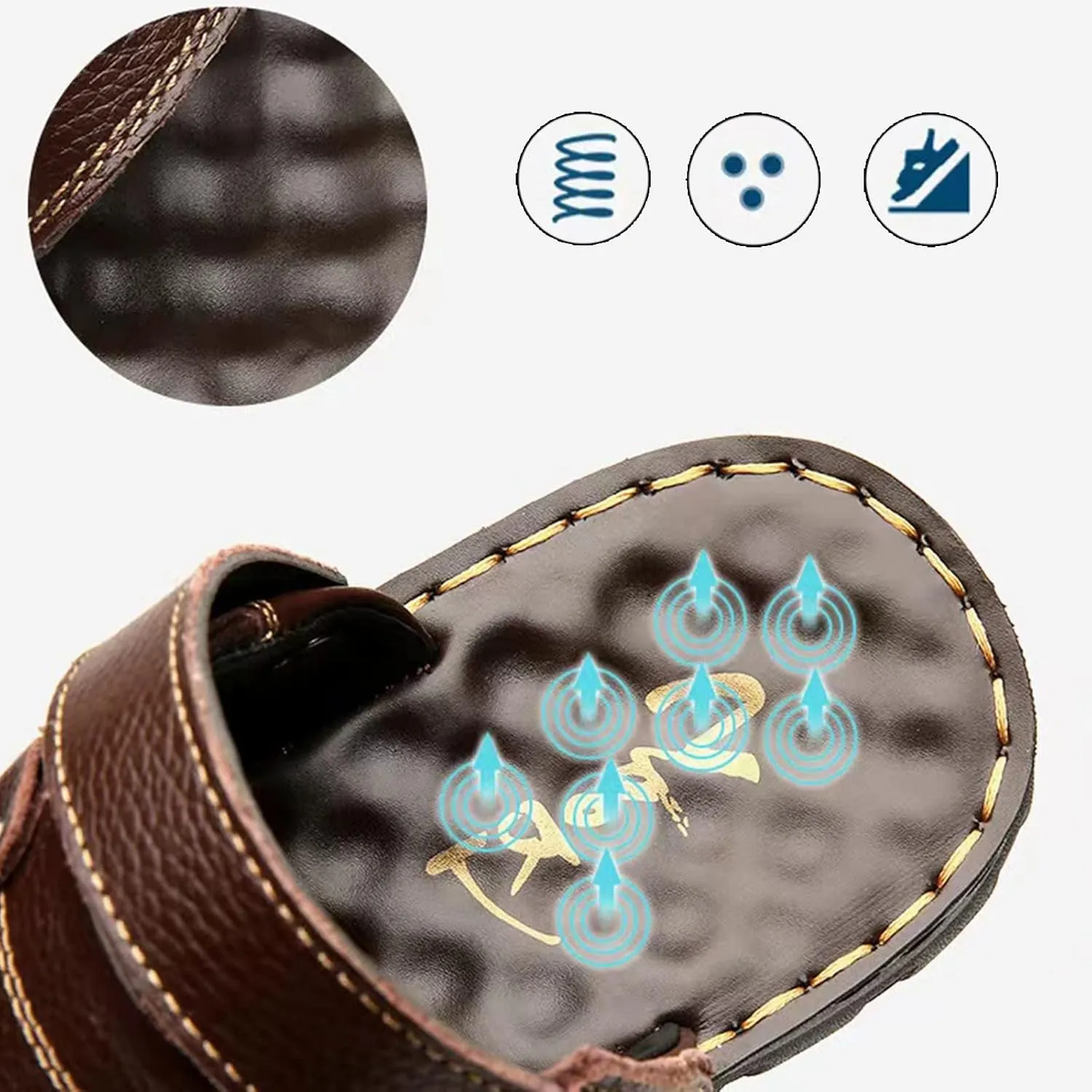 Men Sandals Athletic Summer Beach Slipper Slides Shoes Outdoor Hiking Thong Flip Flops Sandals Sandals Men and (Brown, 8)