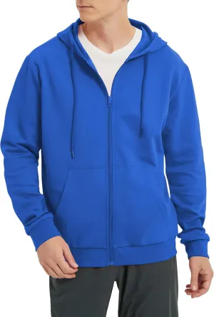 Men's Lightweight Zip Up Hoodie Long Sleeve Sweatshirt Athletic Slim Fit Basic Jacket with Pockets(Regular & Tall)